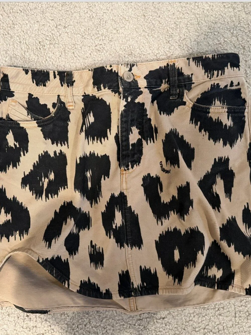 The Attico - Leopard-print denim miniskirt - Picture 5 of 9
